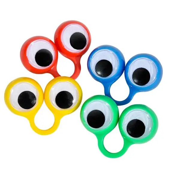 Four colorful peeper puppets that turn a child's finger and hand into a character