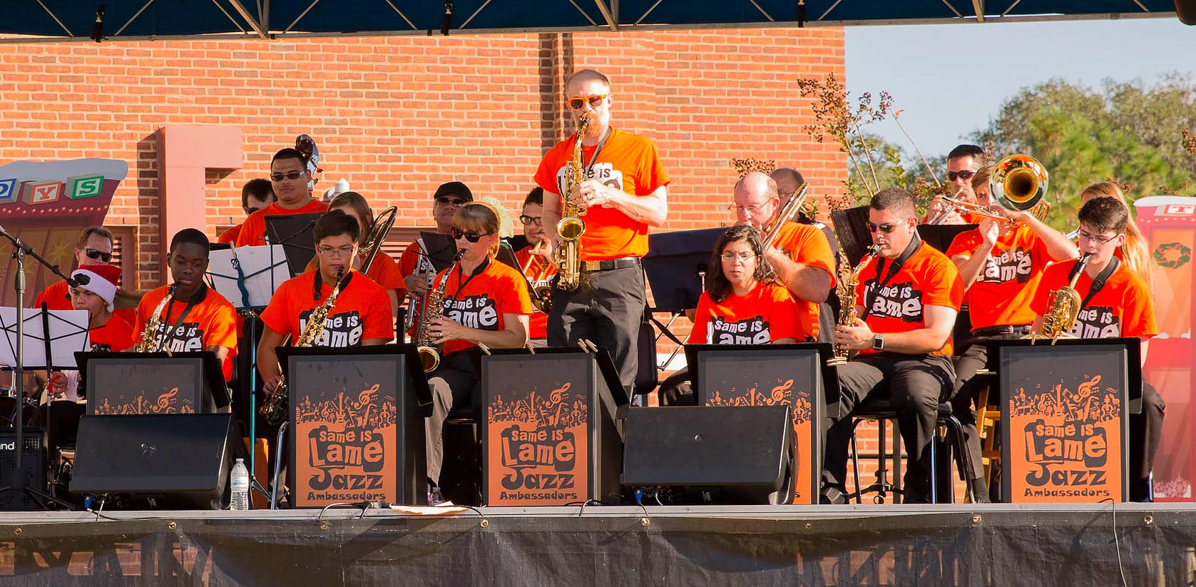 The Jazz Ambassadors big band performing